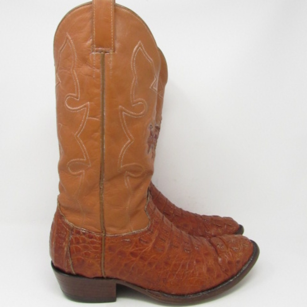 🇺🇸 Cowtown crocodile cowboy boots mens 10.5EE